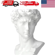 Classic 11in David Statue - Exquisite Greek Bust for Timeless Home Aesthetics