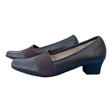 Mark Lemp Shoes Walking Craddles Logic Pumps Stretch Size 7.5 Brown Leather