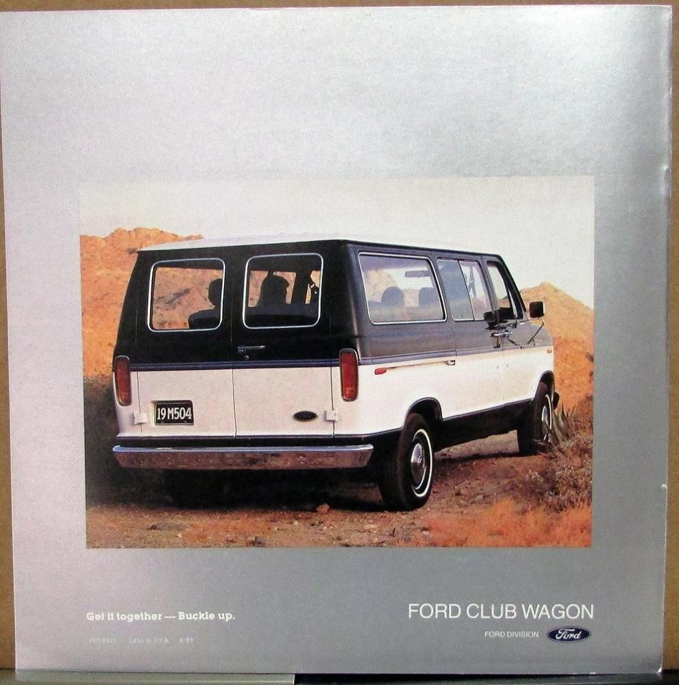 1984 Ford Club Wagon XL XLT Van Truck Color Sales Brochure 1984 Ford Club Wagon XL XLT Van Truck Color Sales Brochure