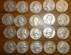 20 Washington silver quarters 90%silver - Lot 11