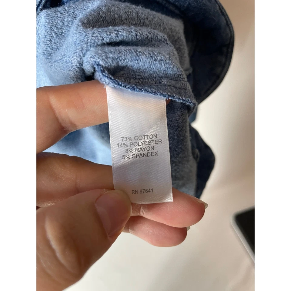 Sudadera con Capucha J.Jill Indigo Pullover Talla Grande Pequeña Algodón Atletismo Foto 4 de 4