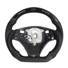 For BMW E90 E92 E93 M3 325i DTC LED Carbon Fiber Preforated Sport Steering Wheel