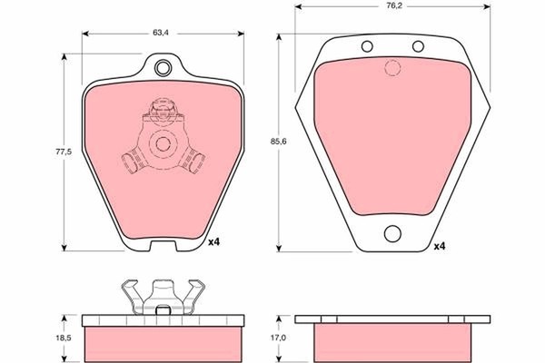 Bremsbelagsatz FÜR Audi A4 B5 (8D2), Audi A4 B5 Avant (8D5) - TRW GDB1323-image