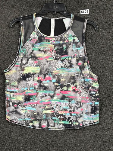 Lululemon Sculpt Cropped Tank Top Paint Drift Multi Womens Size 12 Athleisure