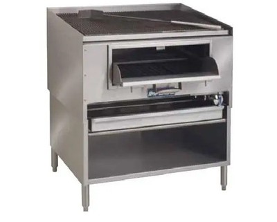 Imperial MSQ-48 48'' S/s Gas Mesquite Wood Broiler w/ 1 Frt. Burner & Chute