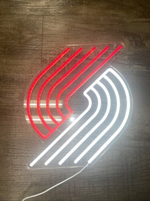 Portland Trail Blazers Man Cave Acrylic 14'' Neon Sign Light Lamp Real Glass Bar