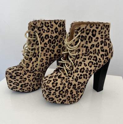 Jeffrey Campbell Boots Havana, Lita Fur, Platform Boots, Size 38