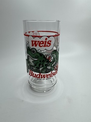 Vintage 1995 Budweiser King of Beers Frogs on Lilly Pads Drinking Glass