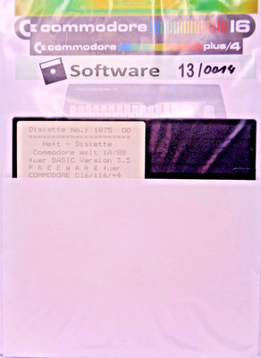 COMMODORE 16/+4 -- CBM-WELT NR.: 1A/88 DISKETTE ZUM HEFT (AKTUELL/CA - DISK)