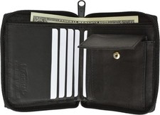 Zip Around Bifold Wallet with Snap Down Coin Purse for Men by Marshal