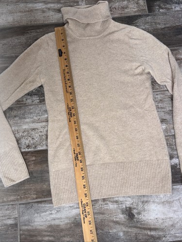 J.Crew italienischer Kaschmir gerippter Rollkragen Pullover beige camel hellbraun Damen Größe S - Bild 5 von 5