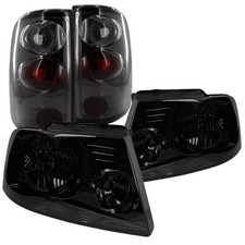 Ford F-150 Smoked Headlights for Ford F150 Styleside Smoked Crystal Headlights, Smoked Altezza Tail Lamps