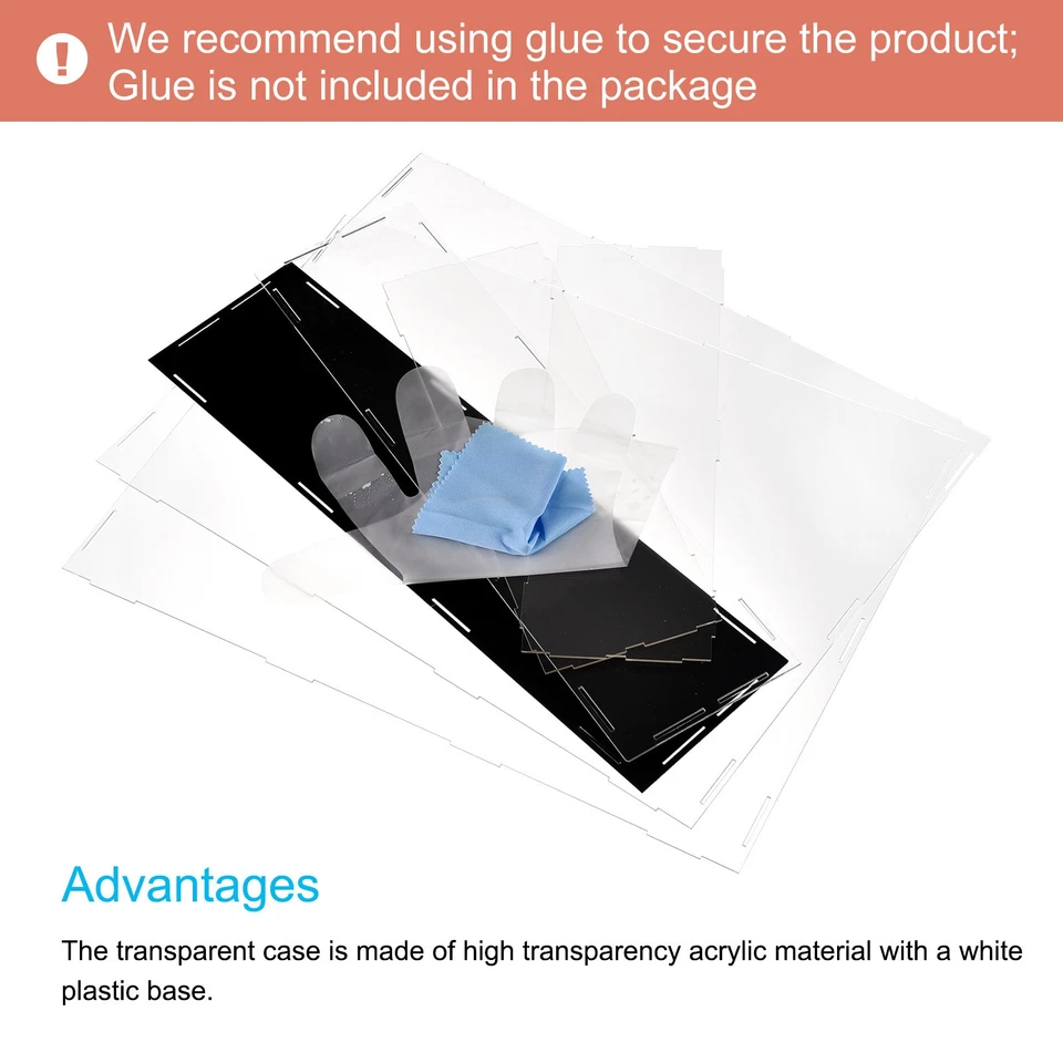 Acrylic Display Case Plastic Box Cube Clear Assemble Dustproof Showcase - Image 3 of 4