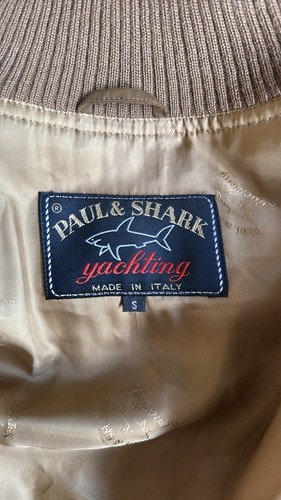 Paul & Shark Loro Piana Hombre S Pequeña Marrón Lana Cachemira Bomber Chaqueta Usada en Excelente Condición - Imagen 6 de 9