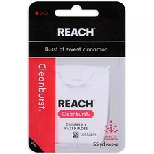 Reach Cleanburst Waxed Dental Floss Cinnamon 55 yards