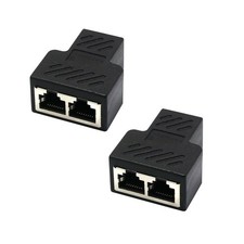 2* RJ45 Splitter Adapter 1 to 2 Ways Dual Female Port CAT5/CAT 6 LAN Ethernet F