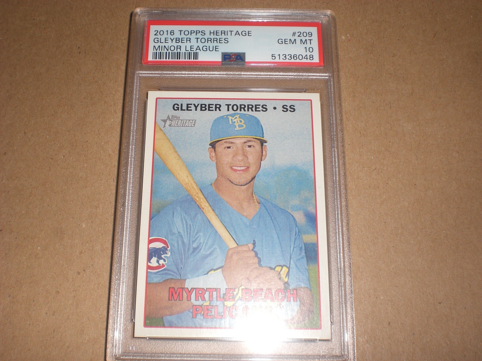 Gleyber Torres 2016 Topps Heritage Minor League PSA 10 Gem Mint #209 MiLB