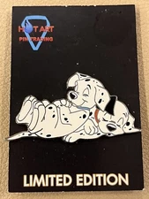 Disney Acme Hot Art 101 Dalmatians Puppies Sleeping Silver Pin Dog   AA1