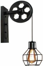 Image of Wall Light Wheel Geometric Lampshade Lamp Industrial Bird Cage Vintage