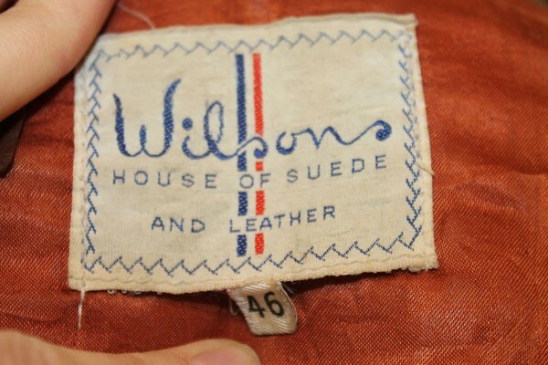 MENS WILSONS VINTAGE CINNAMON BROWN LEATHER JACKET SZ 46 image 9