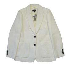 NWT J.Crew Boyfriend Blazer in Ivory Shimmer Tweed Metallic Jacket 4 298