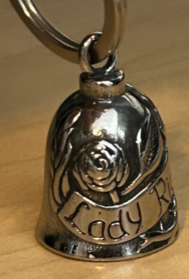 Motorcycle Bell Guardian Lady Rider Biker Chic Bling Hanger Key