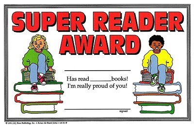 Super Reader Student Awards - 32 per pack - Premium Paper - Full Color