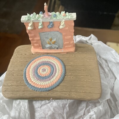Enesco Fireplace, Hearth, & Rug Figurine NIB