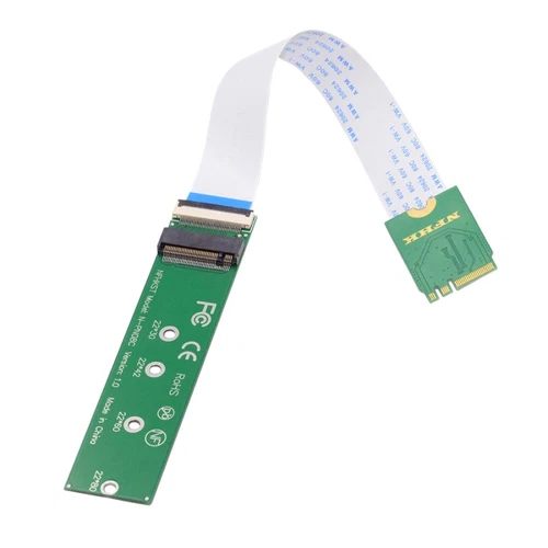 2230 NGFF A+E-Key Male to NVME M-key Female Extension Cable for Laptop SSD 2280