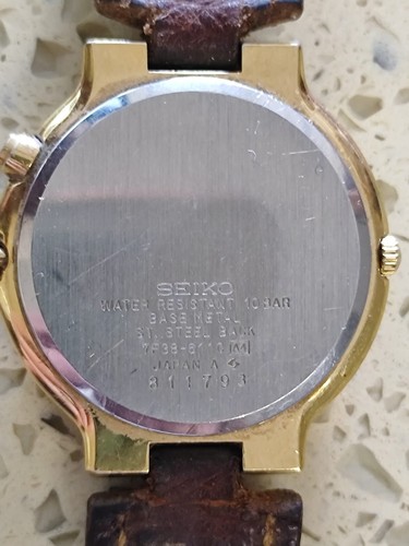 1987 Seiko SQ 100 triple calendar 7F38-6110 Moonphase Wristwatch Working - Picture 3 of 8