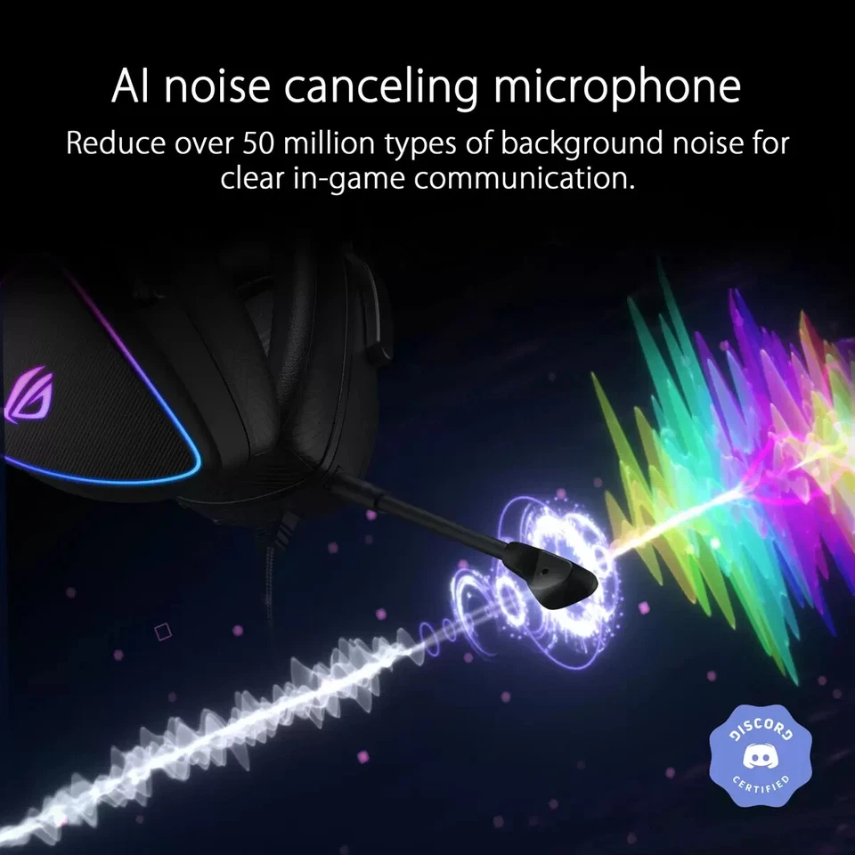 Asus ROG Delta S Wired RGB Gaming Headset with AI noise cancelling mic Black - Image 3 of 4