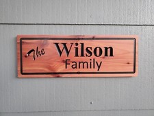 Custom Family Last Name Sign Carved Outdoor Exterior Wood Wooden Wall Art Plaque