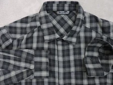 Arc'teryx Bernal Shirt Medium Men's Plaid Long Sleeve Flannel Gray Black Pocket