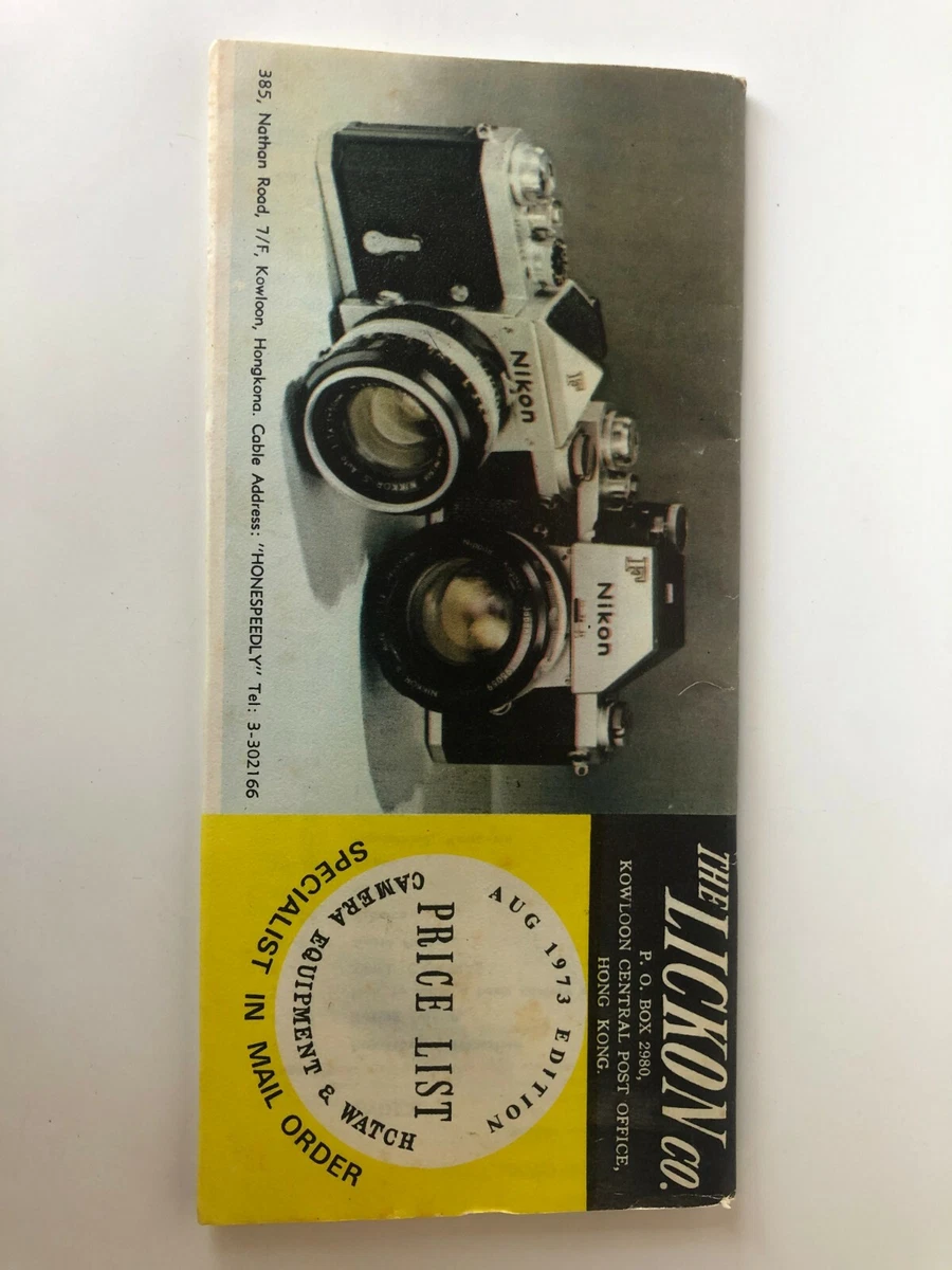 Vintage The Lickon Co. 1973 Camera Equipment Watch Mail Order
