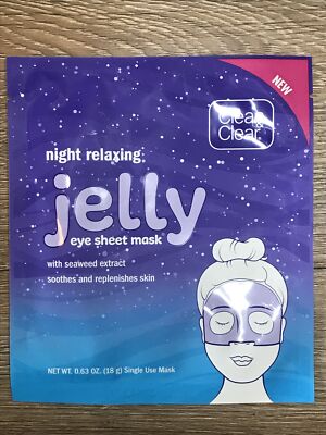 Clean & Clear Night Relaxing Jelly Eye Sheet Mask W/Seaweed Extract - 3 Count