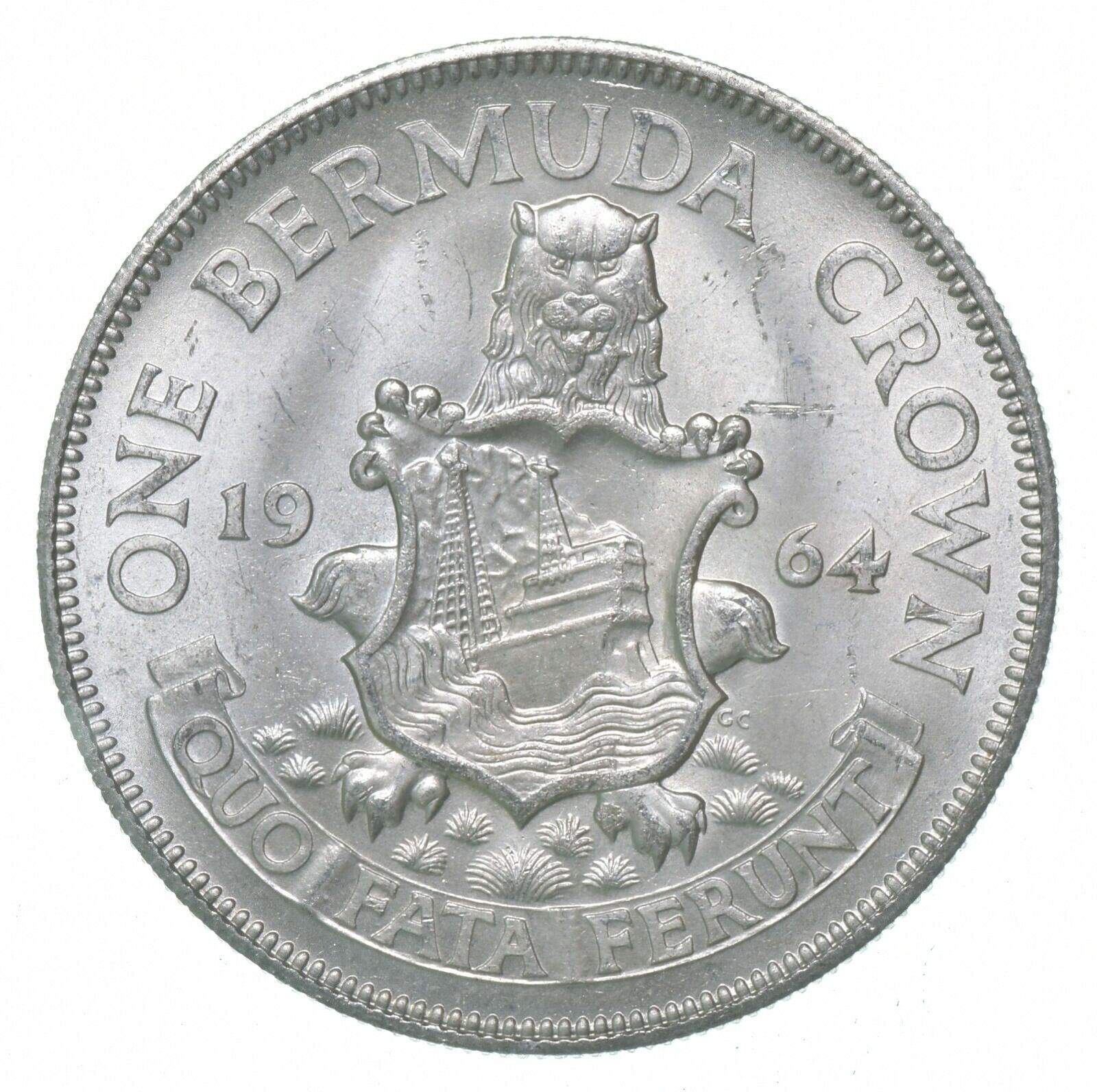 SILVER - Max 50% OFF Ranking TOP10 WORLD COIN 1964 Bermuda Silver 1 World Coin Crown