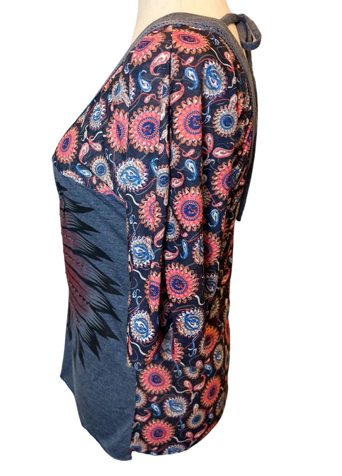 Camiseta de béisbol Farinelli para mujer multicolor con estampado gráfico de nativos americanos pequeña Foto 2 de 4