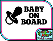 Baby On Board Funny A Vinyl Sticker Vehicle Bike Car Truck Window Mirror Wall