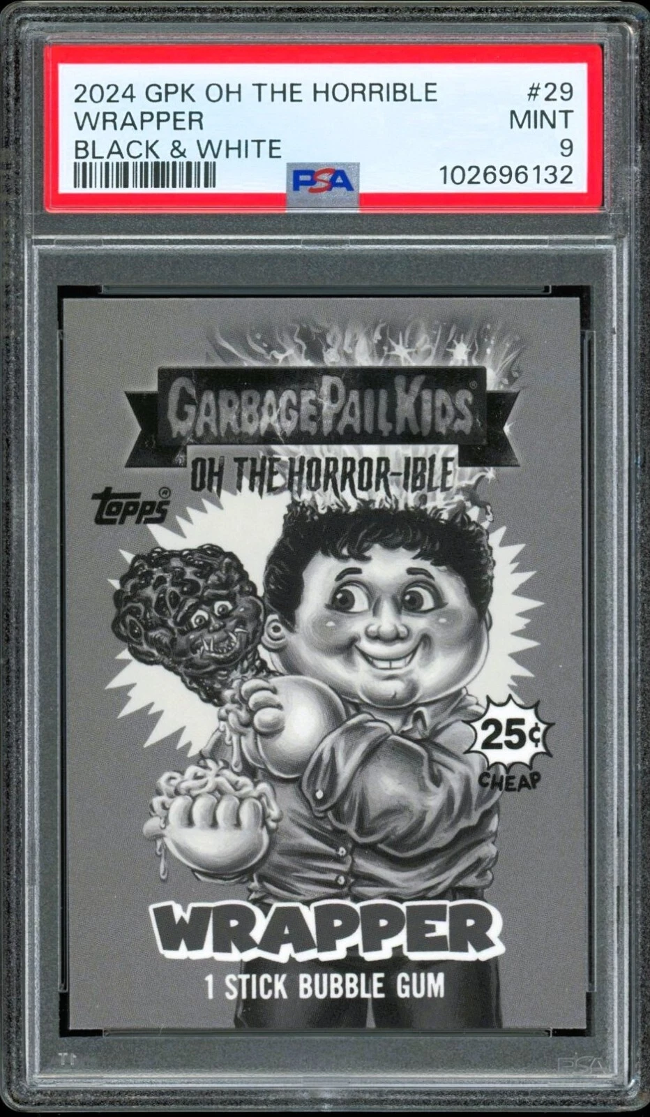 2024 Topps Garbage Pail Kids Oh The Horror-Ible Black & White #29 Wrapper front