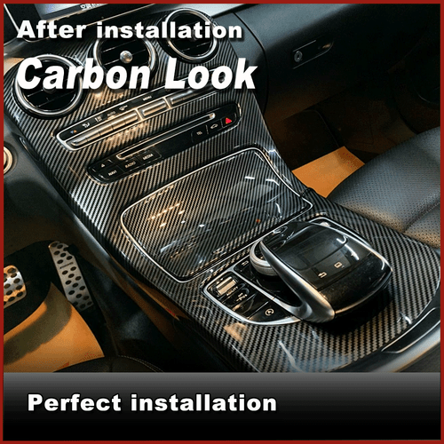Carbon Center Console Panel Cover For Benz GLC X253 2020 /C-Class W205 2019-2021 - Picture 5 of 11