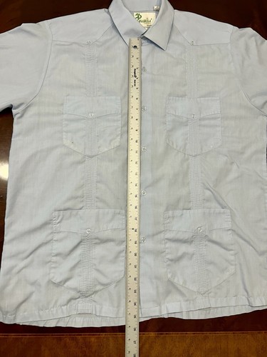 Camisa Panabrisa Corona Para Hombre L Azul Claro Abotonada Manga Corta Guayabera Panamá - Imagen 12 de 15