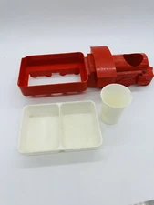 Vintage Child's Chow Chow Train Dinnerware Set Circa 1950 MCM Nostalgia Prop