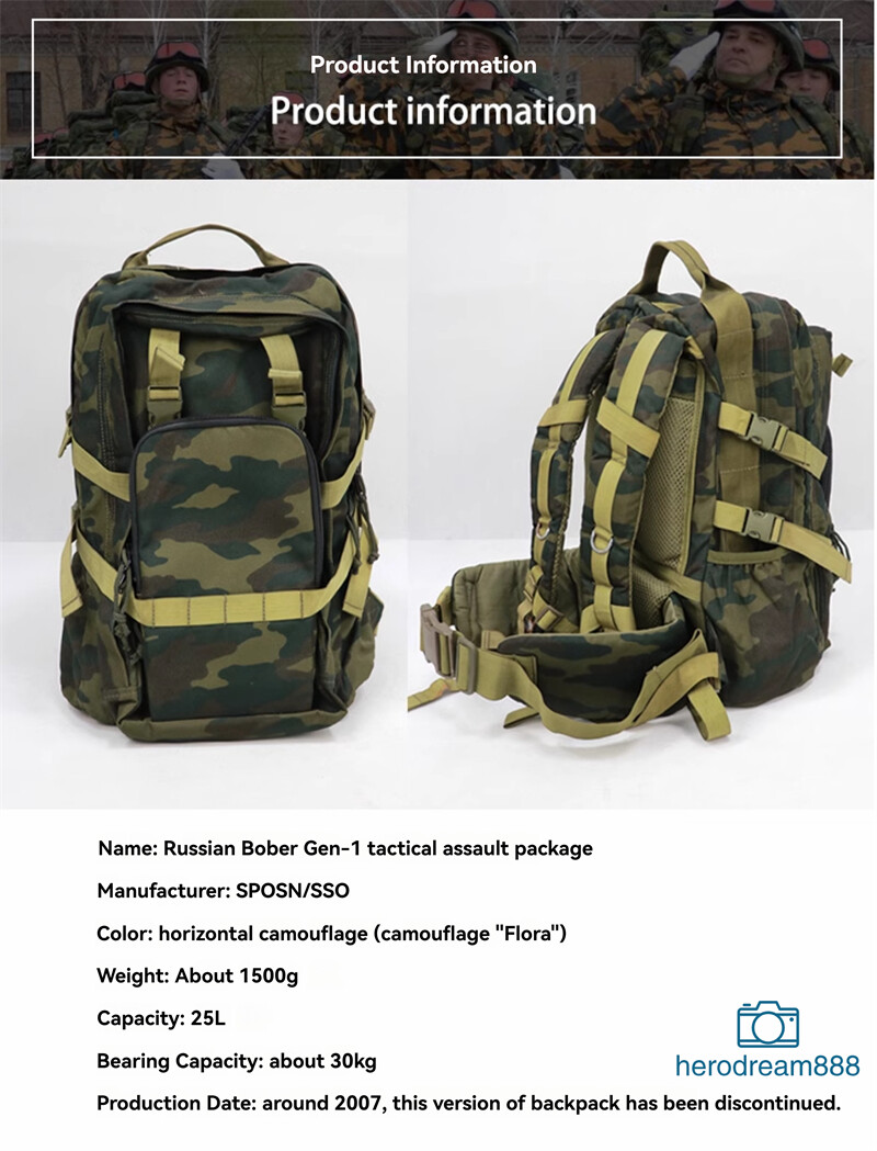 Russian Original SSO Bober Bag Tactical Backpack Green Camouflage