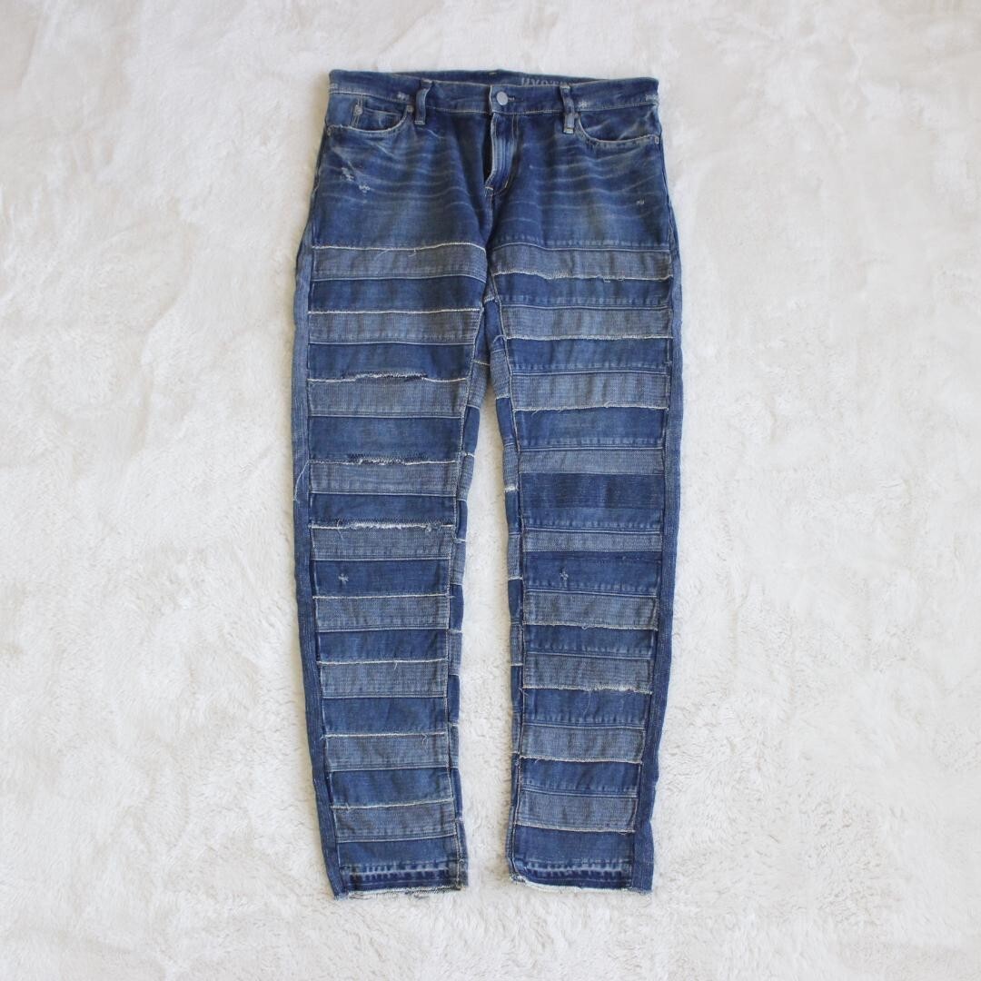 HYSTERIC GLAMOR Ladies Tsugihagi Denim Sea Snake Distressed Size M  