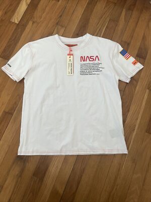 Heron Preston NASA Space Astronaut Fall Winter 1990 Embroidered Tee Size L (Q25)
