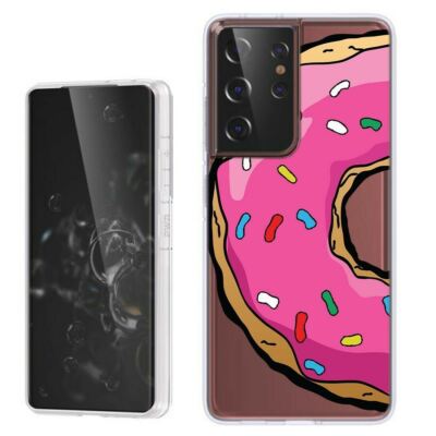 (Homer's Donut)Rugged TPU phone case cover(Clear)for Samsung Galaxy S21  Ultra 5G