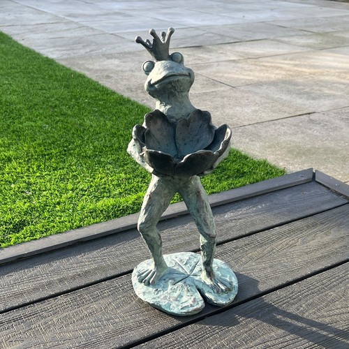Adornos y Estatuas Jardín 38cm Grande Rana Pájaro Alimentador Exterior Decoración Regalo - Imagen 7 de 8