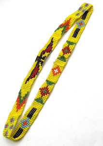 Vintage Native American Yellow Thunderbird Elastic Hat Band 19" JCS