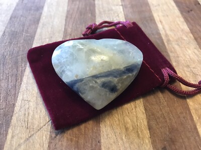 Kyanite Blue White Palm Thumb Worry Meditation Stone Reiki Manifest Healing I AM