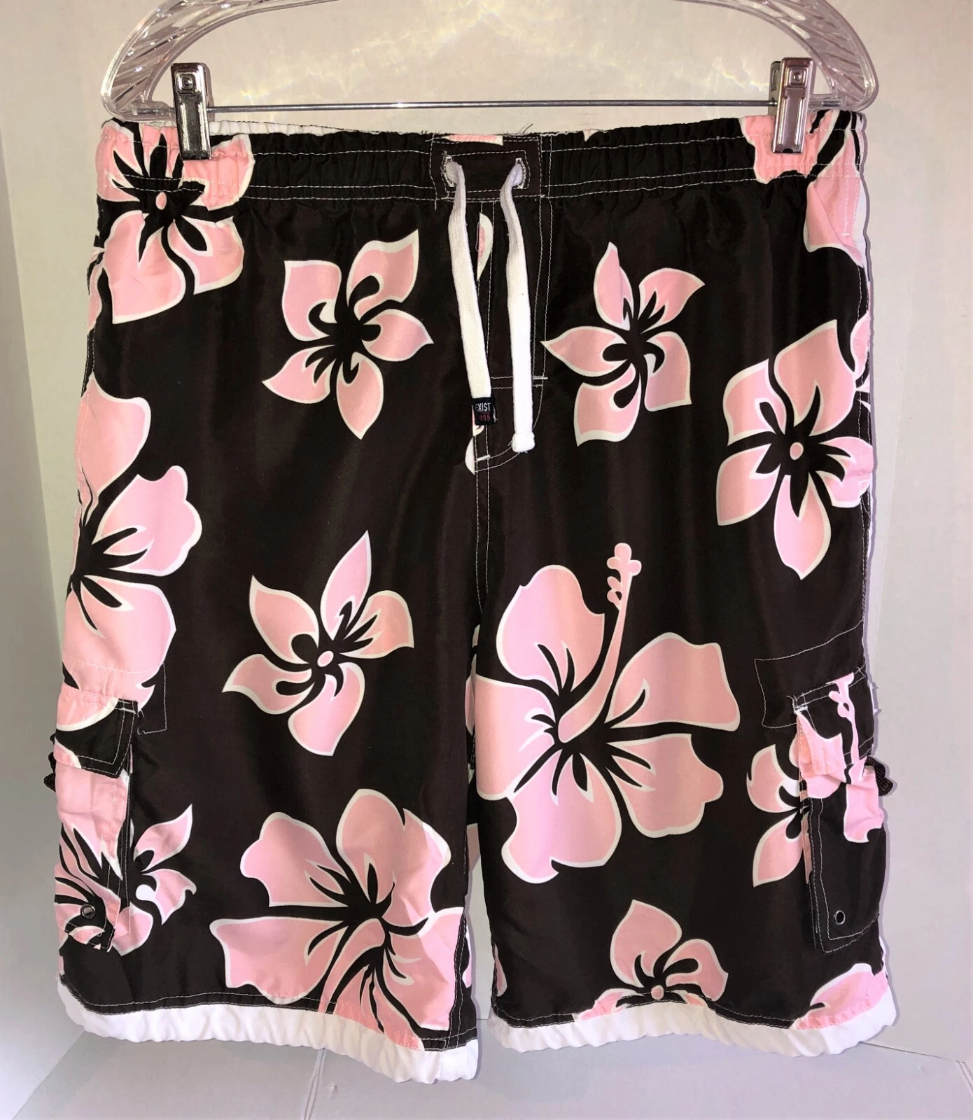 Short de bain Exist Supreme homme XL marron de bain rose cordon élastique floral